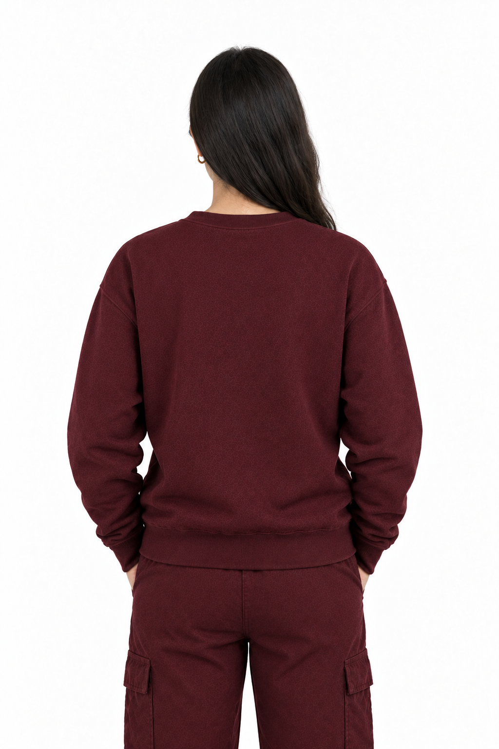 Women Maroon Sweat Shirt