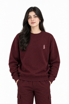 Women Maroon Sweat Shirt